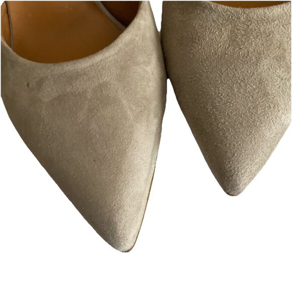 Vince Suede Dorsay Heels Womens Sz 6 M Taupe Biege Italian Office Pointed Toe - Picture 3 of 16